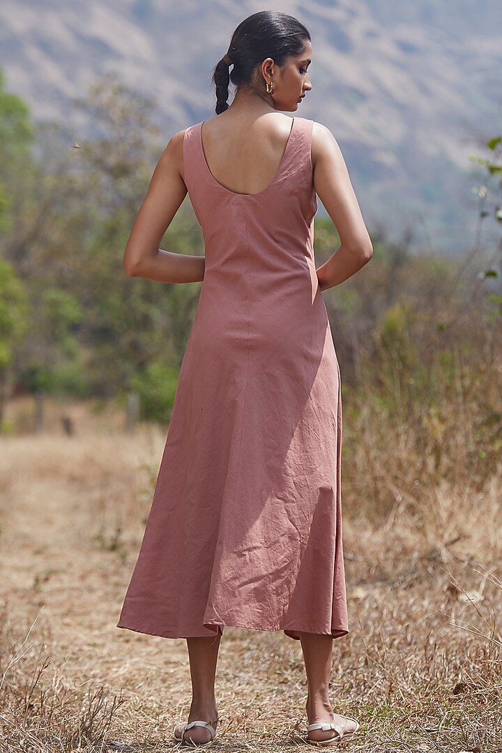 Mauve Handwoven Cotton Summer Dress by The Summer House at Pernia's Pop Up Shop
