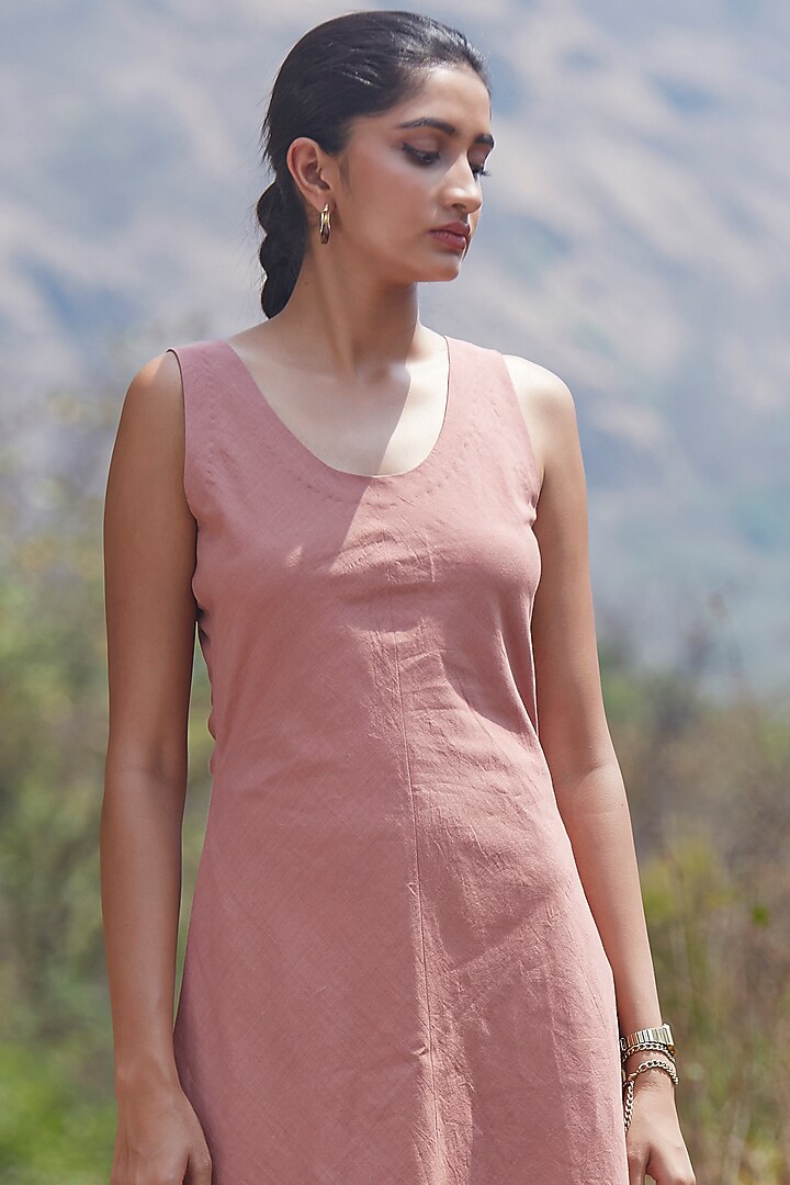 Mauve Handwoven Cotton Summer Dress by The Summer House at Pernia's Pop Up Shop