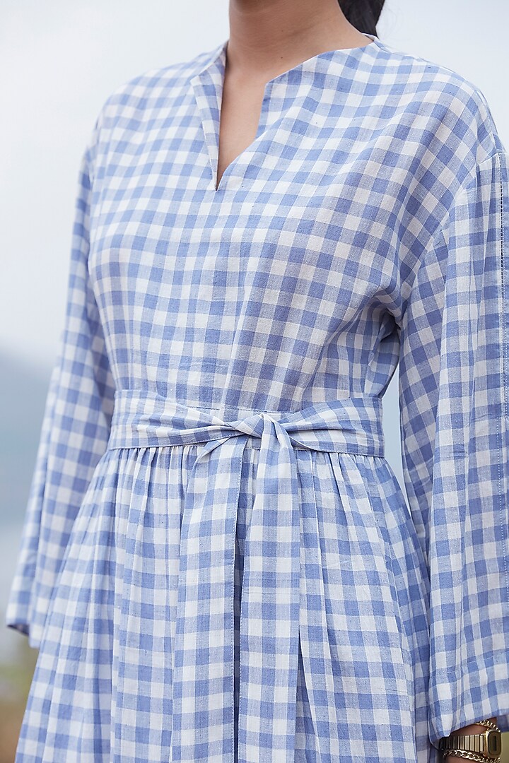 Cornflower Blue Checkered Tunic Set by The Summer House at Pernia's Pop Up Shop