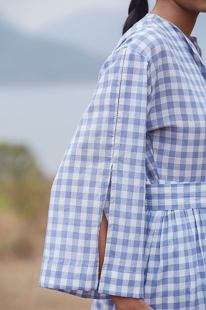Cornflower Blue Checkered Tunic Set by The Summer House at Pernia's Pop Up Shop