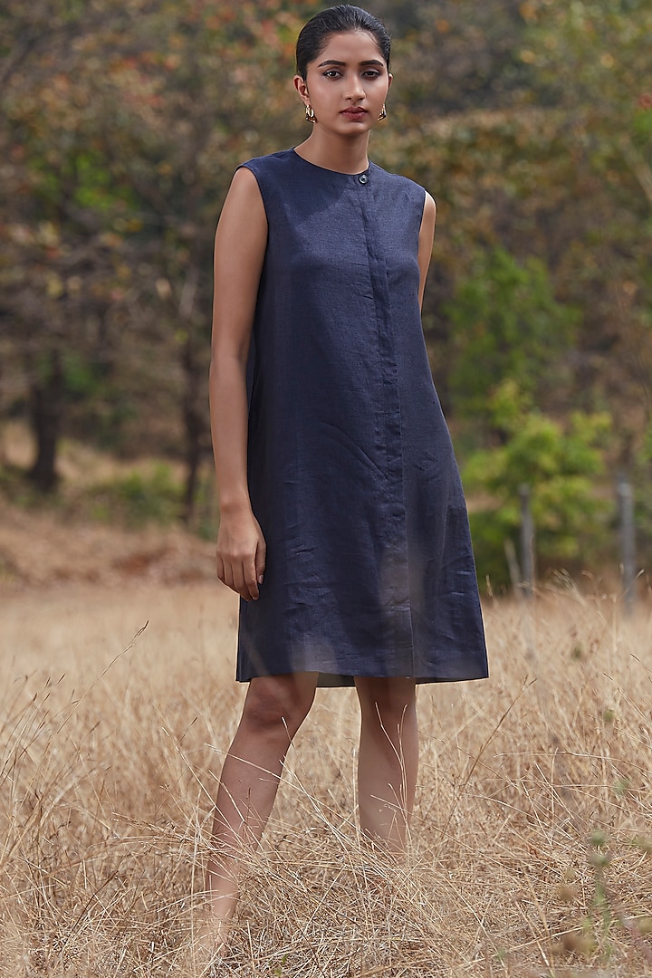 Midnight Blue Knee-Length Dress by The Summer House