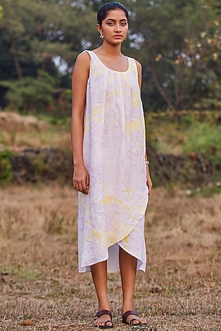 Off-White Linen Midi Dress by The Summer House