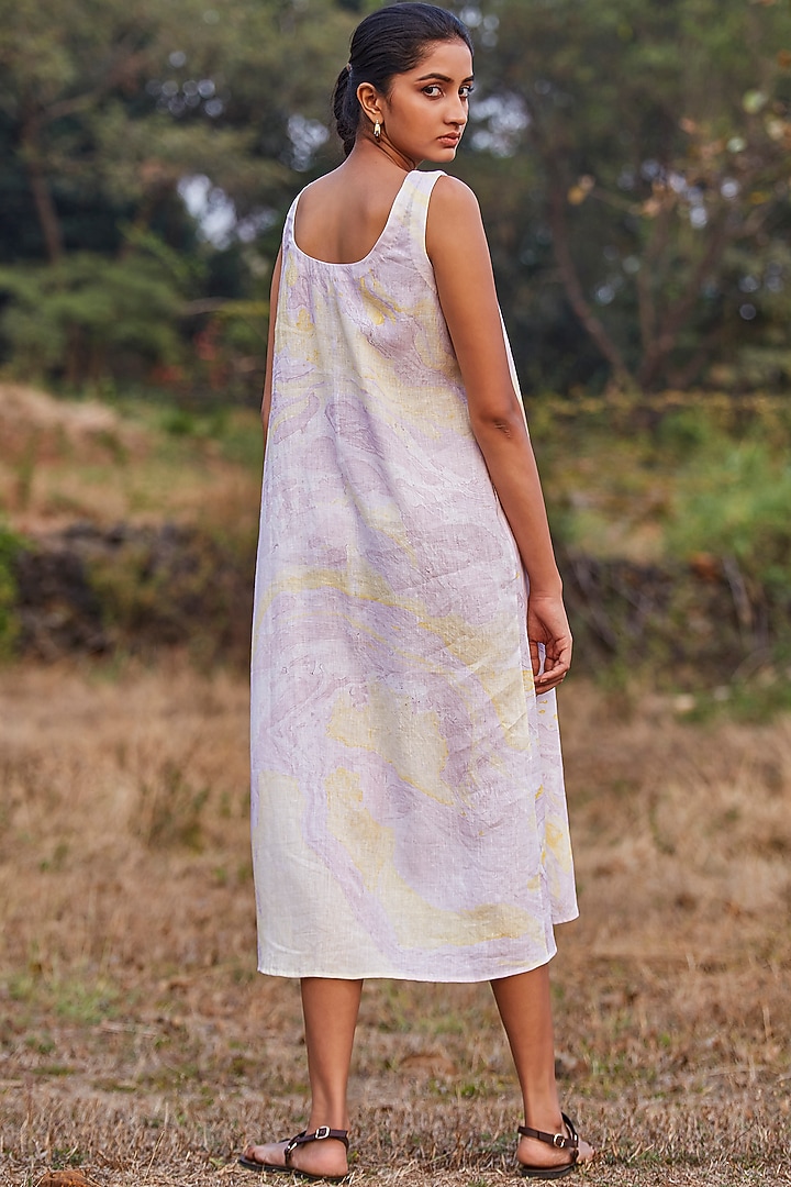 Off-White Linen Midi Summer Dress by The Summer House at Pernia's Pop Up Shop