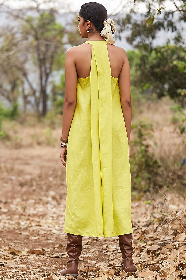Lemon Linen Midi Summer Dress by The Summer House at Pernia's Pop Up Shop