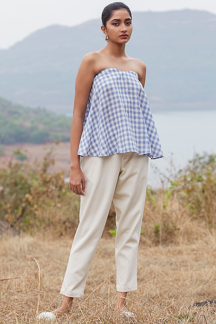 Cornflower Blue Gingham Top by The Summer House