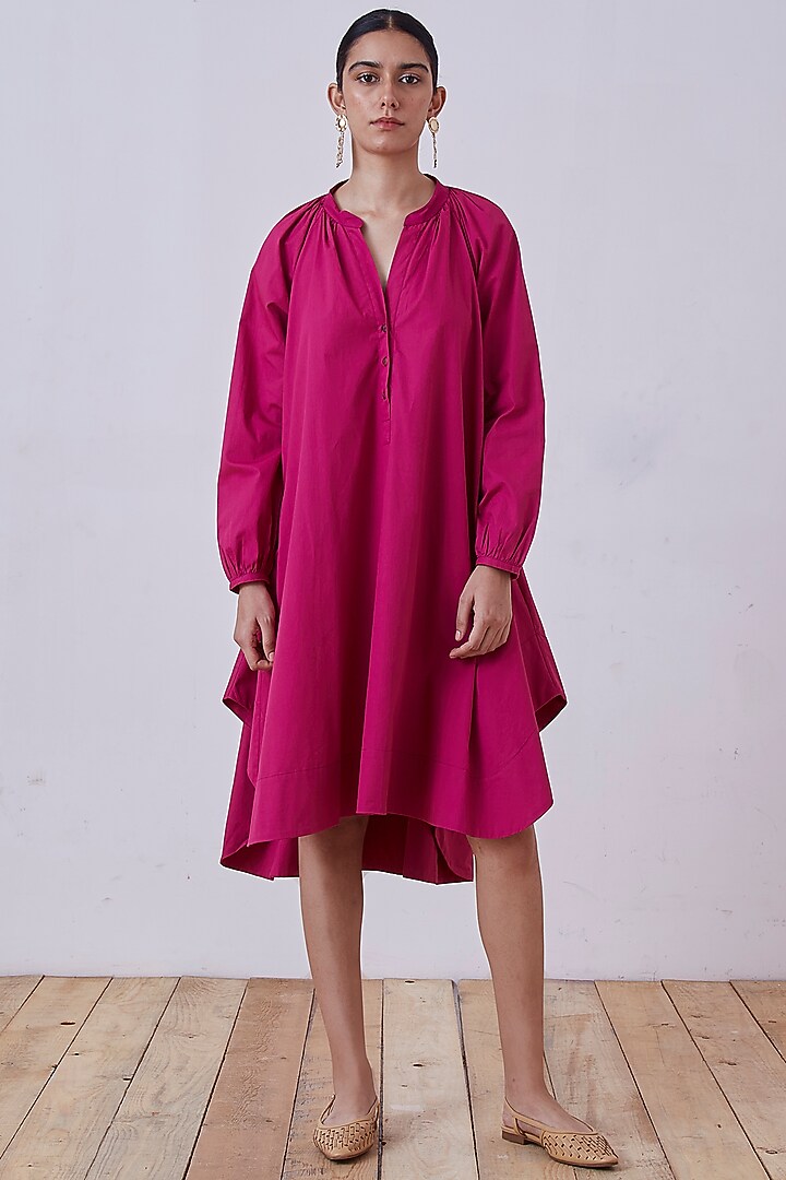 Pink Organic Cotton Cambric A-line Summer Dress by The Summer House at Pernia's Pop Up Shop