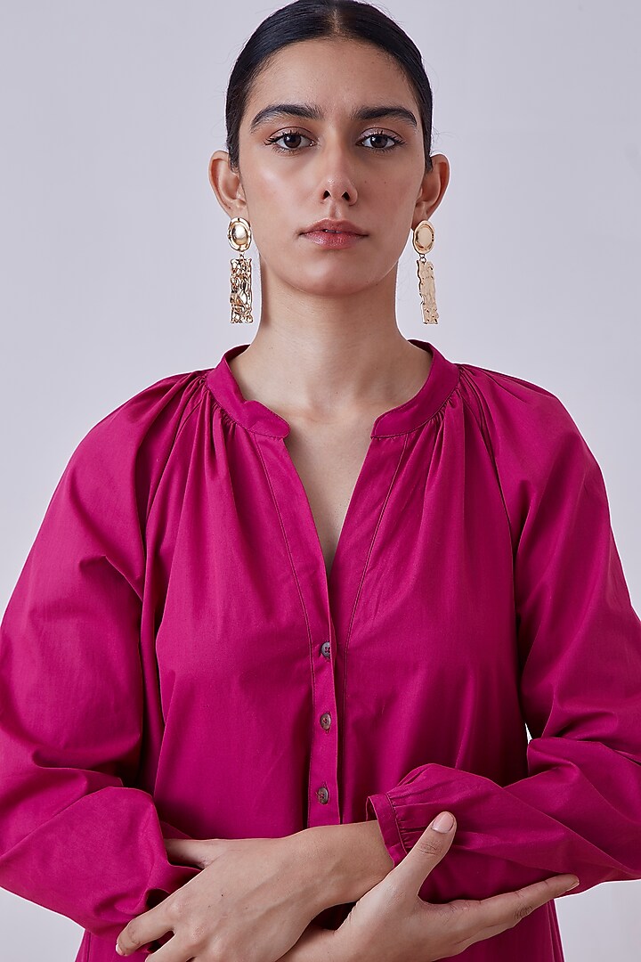 Pink Organic Cotton Cambric A-line Summer Dress by The Summer House at Pernia's Pop Up Shop