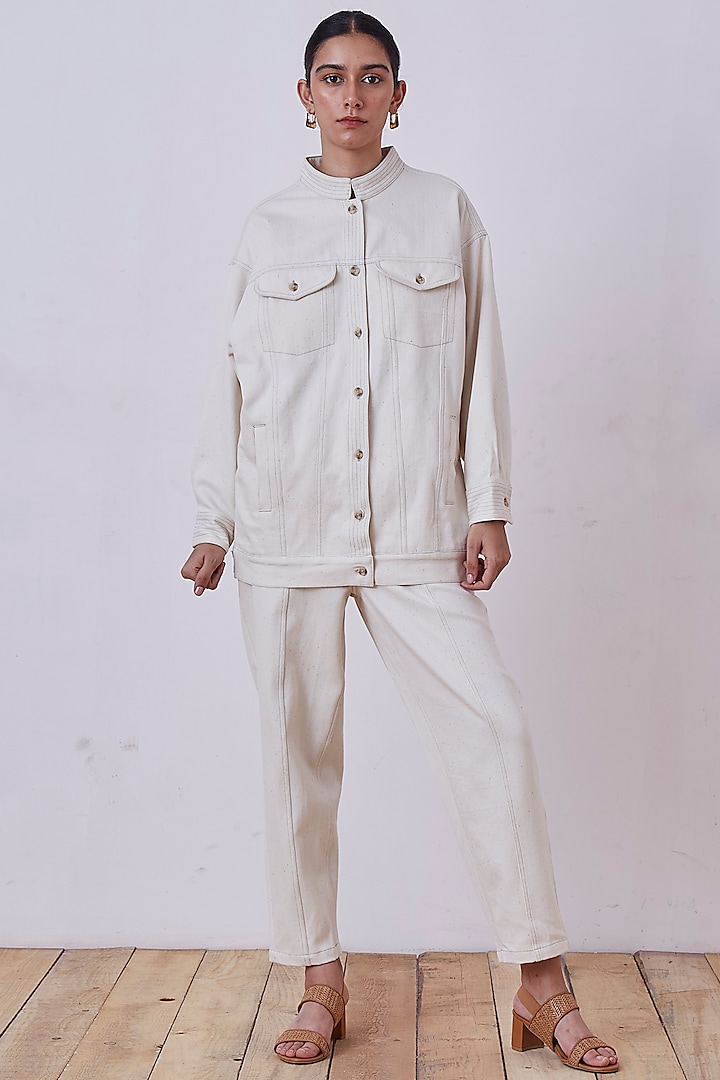 Off-White Denim Wide Leg Pants  by The Summer House