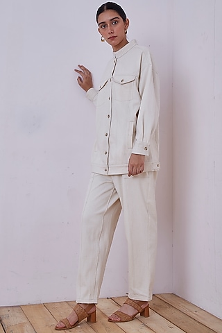Off-White Denim Oversized Jacket by The Summer House