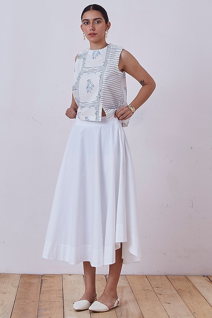 Blue & White Block Printed Top by The Summer House at Pernia's Pop Up Shop