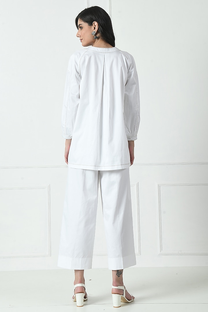 White Cotton Co-Ord Set by Sunanta Madaan at Pernia's Pop Up Shop