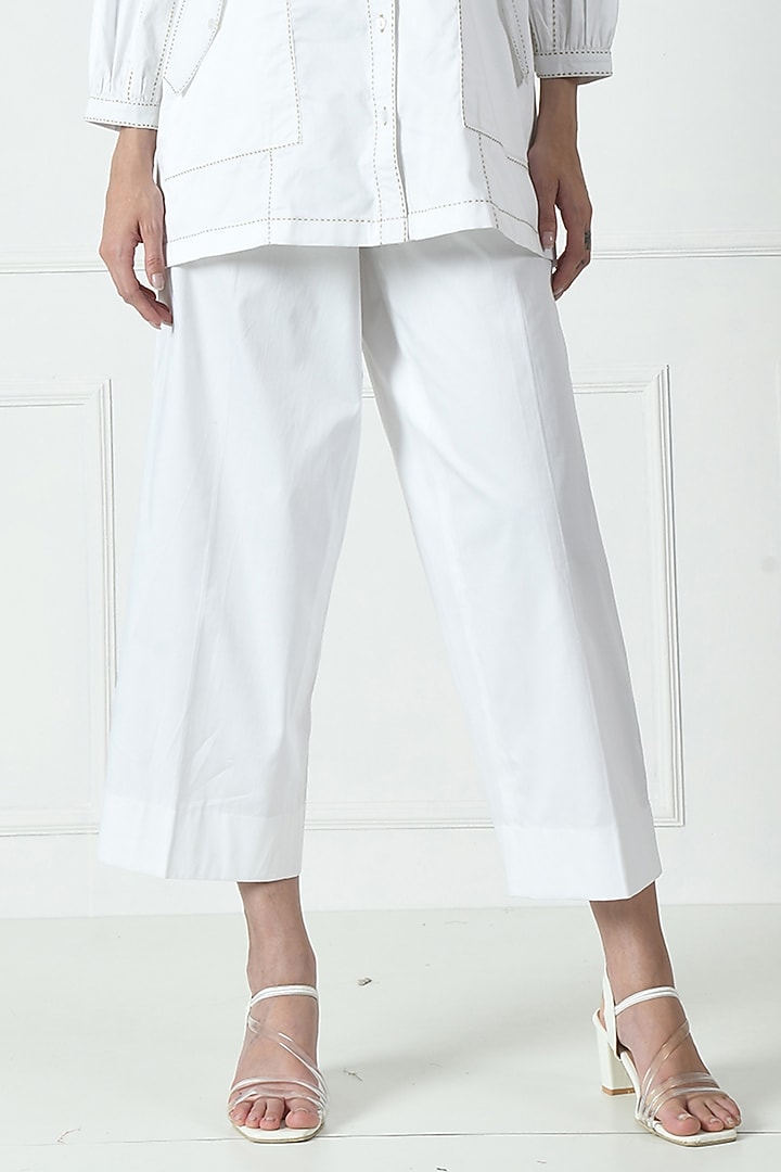 White Cotton Co-Ord Set by Sunanta Madaan at Pernia's Pop Up Shop