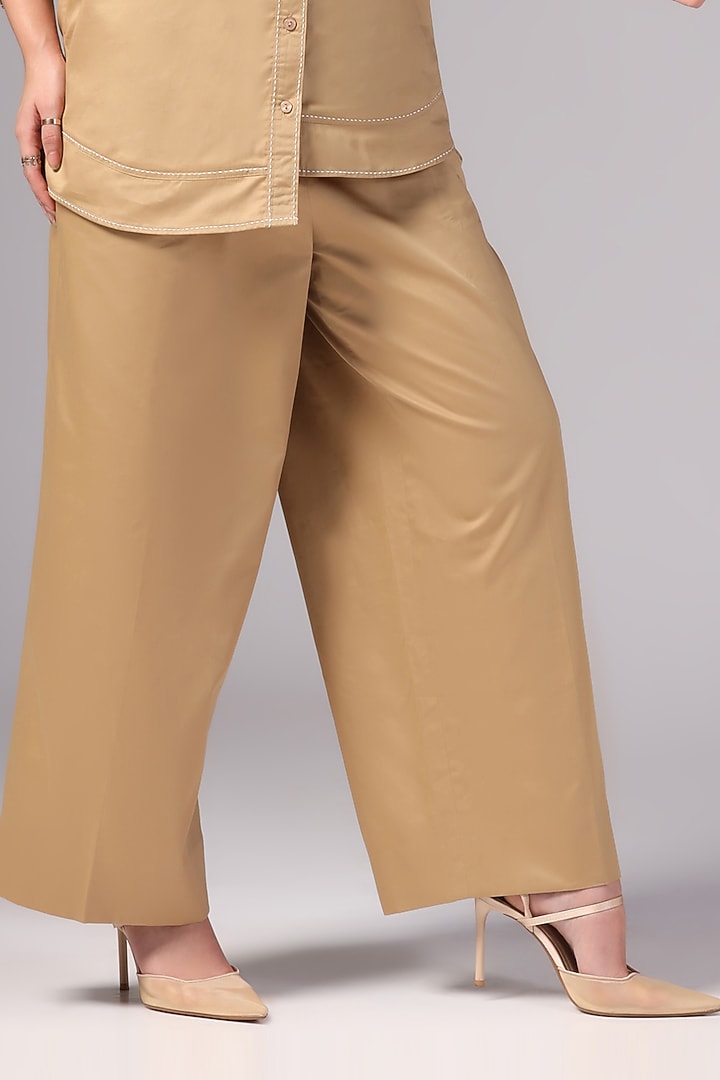 Beige Luxury Cotton Co-Ord Set by Sunanta Madaan at Pernia's Pop Up Shop
