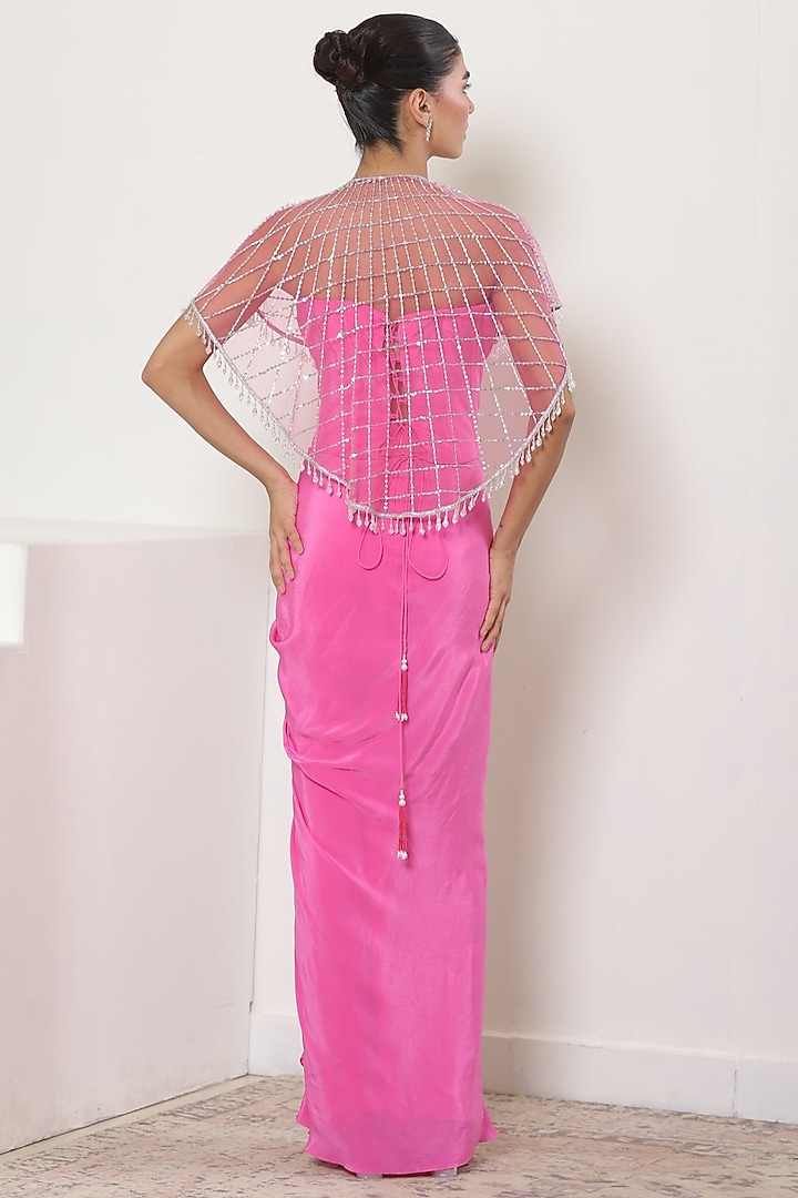 Pink Crepe Skirt Set by Sunanta Madaan at Pernia's Pop Up Shop