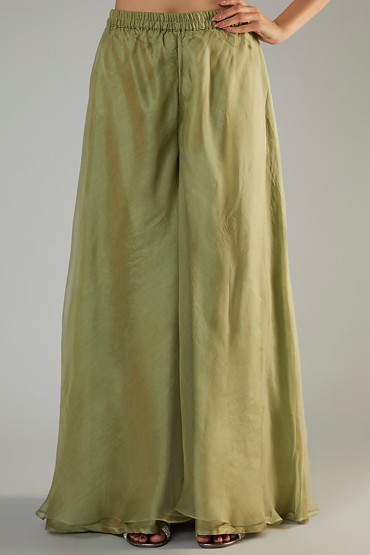 Green Organza Wedding Sharara Set by Suhino at Pernia's Pop Up Shop