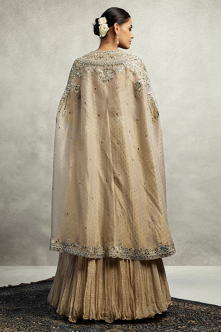 Ivory Tissue Zari Embroidered Jacket Wedding Lehenga Set by Suhino at Pernia's Pop Up Shop
