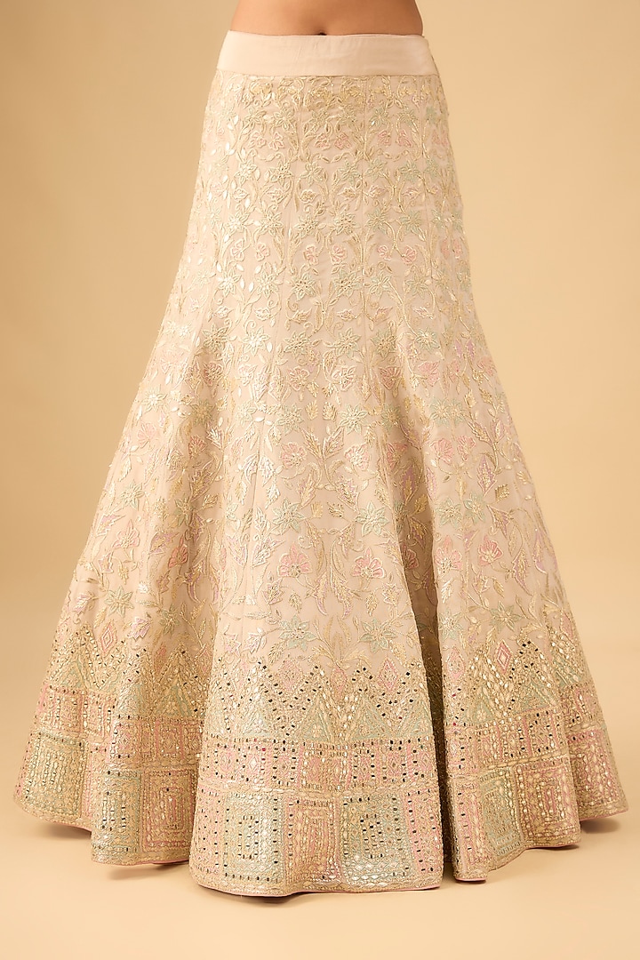 Ivory Tissue Mirror Embroidered Wedding Lehenga Set by Suhino at Pernia's Pop Up Shop
