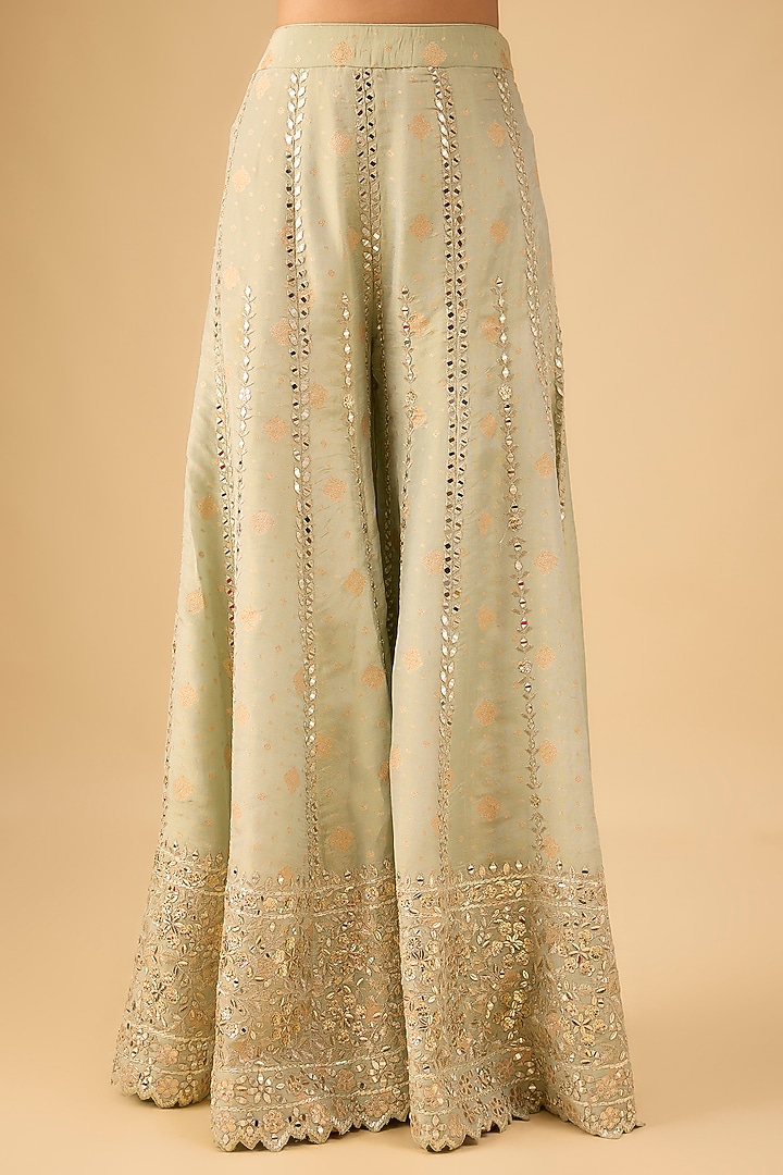 Aqua Tissue Embroidered Wedding Sharara Set by Suhino at Pernia's Pop Up Shop