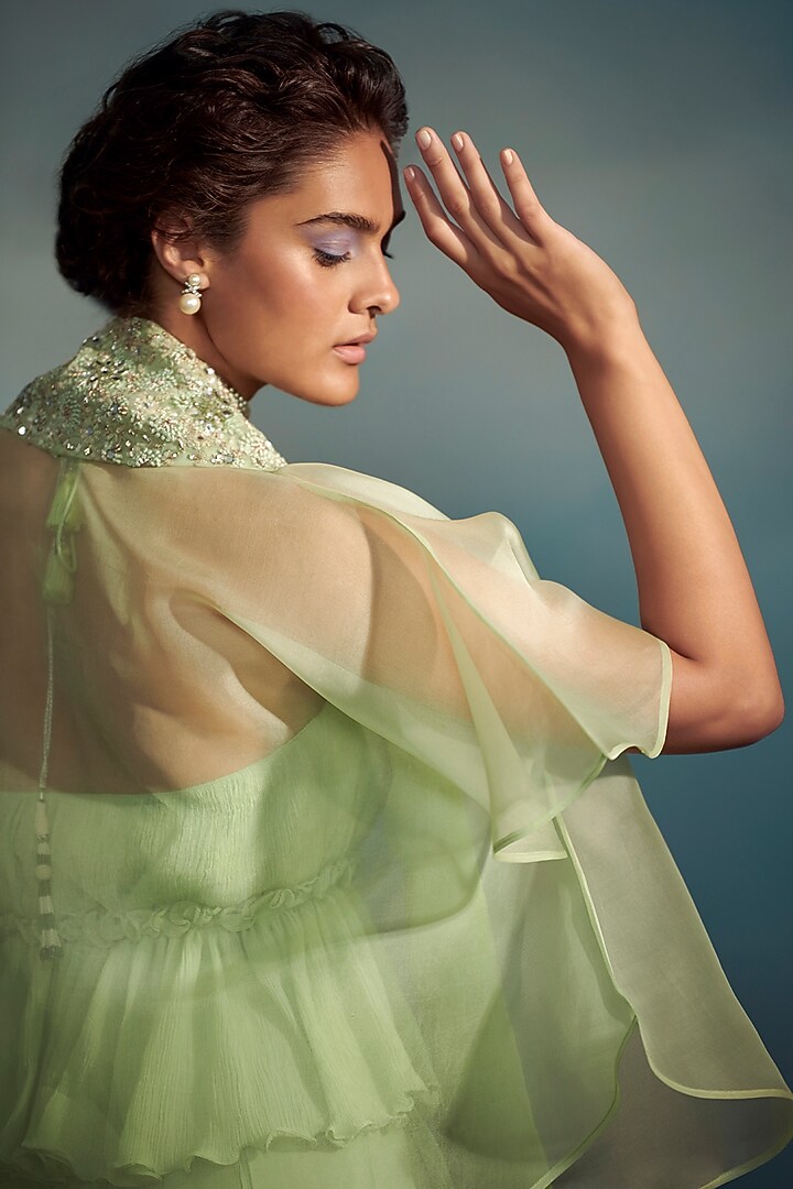 Lime Green Embroidered Co-ord Set by Suhino at Pernia's Pop Up Shop