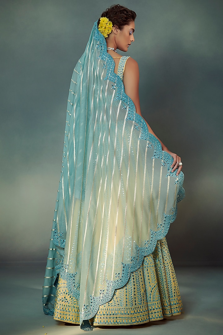 Yellow Raw Silk Wedding Lehenga Set by Suhino at Pernia's Pop Up Shop