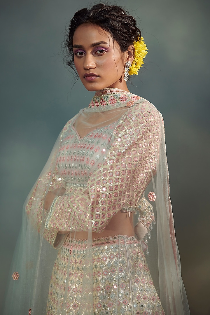 Lavender Embroidered Wedding Lehenga Set by Suhino at Pernia's Pop Up Shop