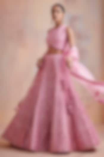 Pink Hand Embellished  dulhan bday 22 may Lehenga Set by Suhino at Pernia's Pop Up Shop