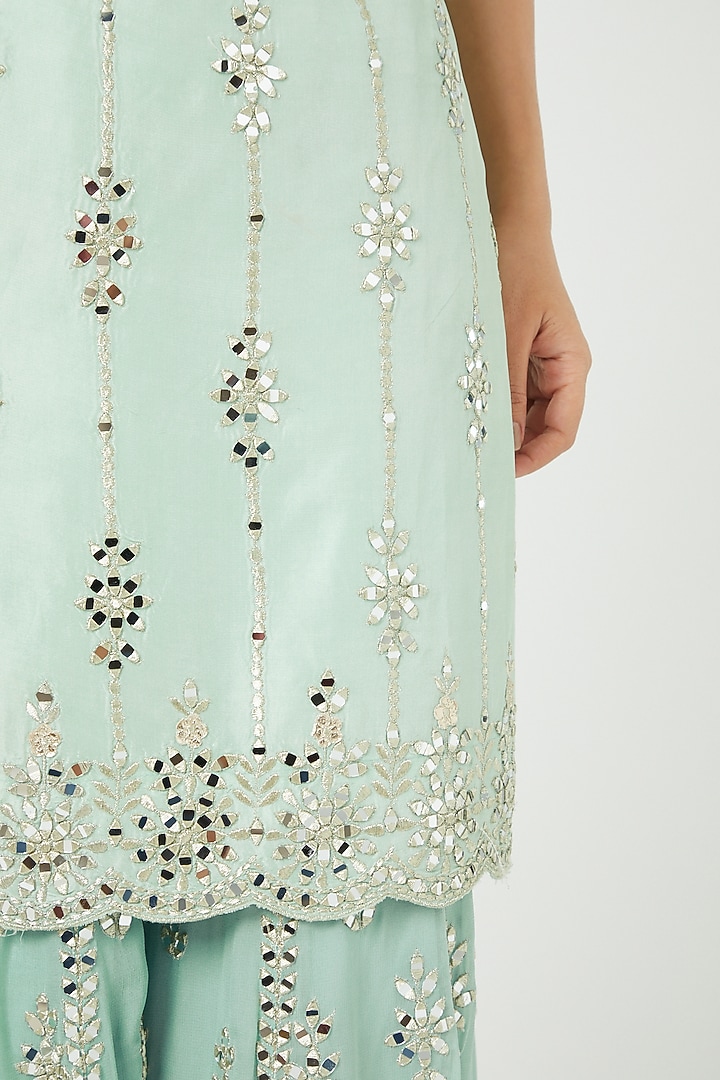 Mint Green Embroidered Gharara Set by Suhino at Pernia's Pop Up Shop