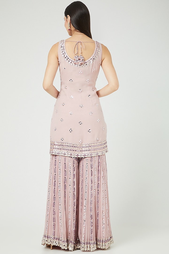 Lilac Embroidered Gharara Set by Suhino at Pernia's Pop Up Shop