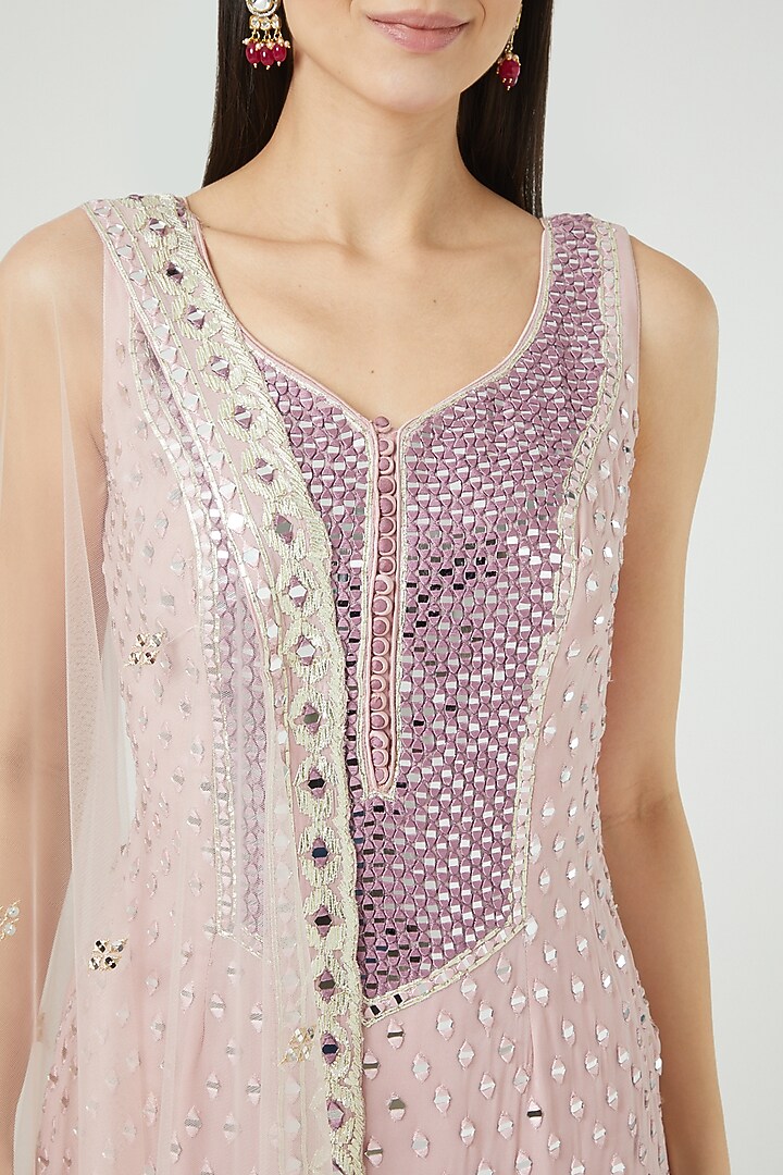 Lilac Embroidered Gharara Set by Suhino at Pernia's Pop Up Shop