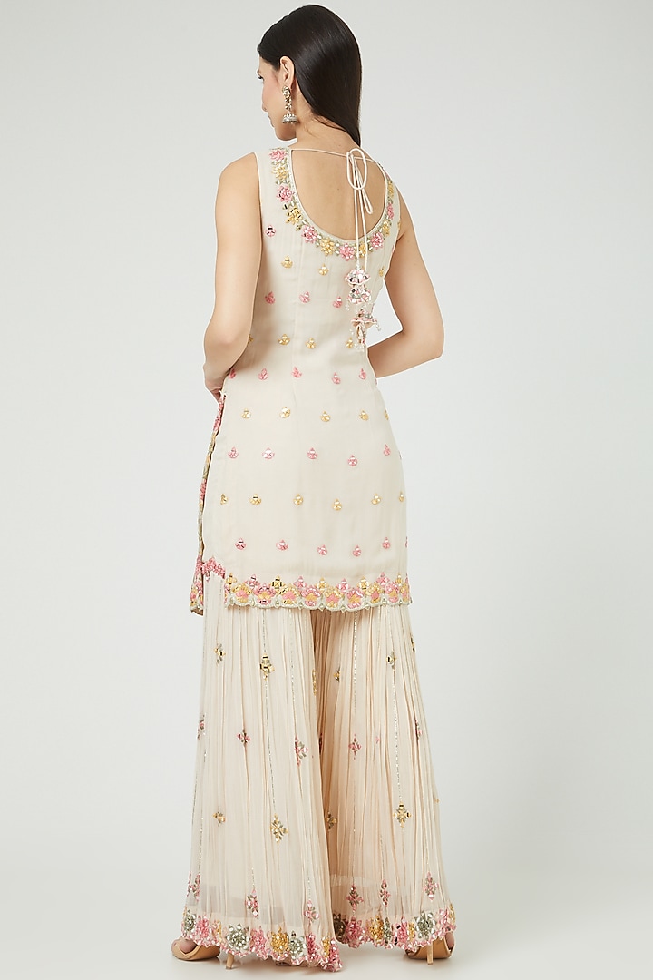 Off White Embroidered Gharara Set by Suhino at Pernia's Pop Up Shop