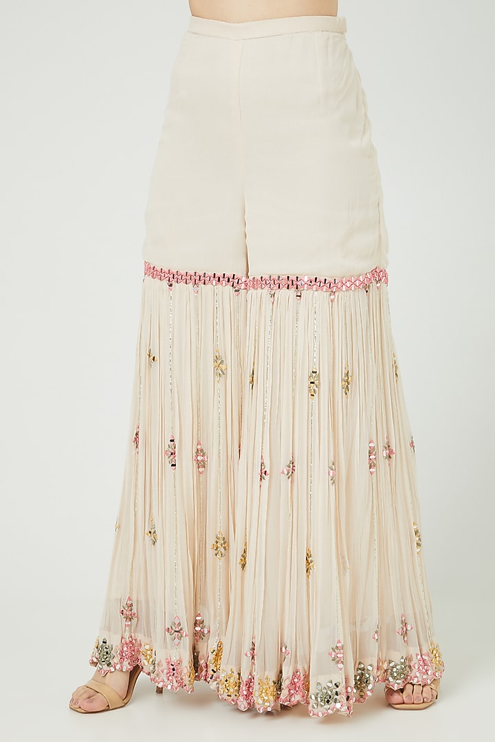 Off White Embroidered Gharara Set by Suhino at Pernia's Pop Up Shop