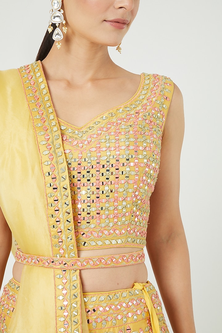 Yellow Embroidered Wedding Lehenga Set by Suhino at Pernia's Pop Up Shop