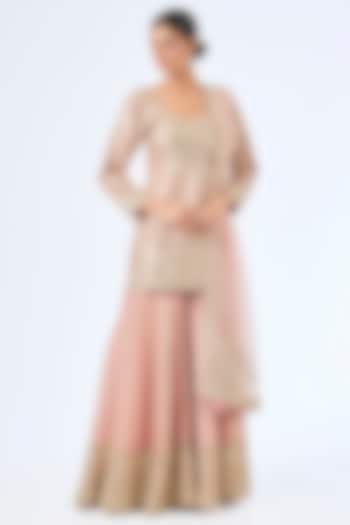 Pink Tissue Gota Embroidered Wedding Sharara Set by Suhino at Pernia's Pop Up Shop