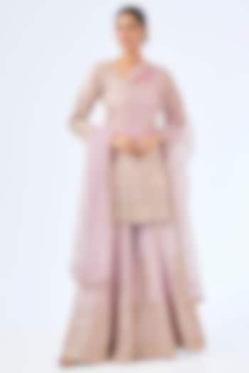 Lavender Tissue Gota Embroidered Wedding Sharara Set by Suhino at Pernia's Pop Up Shop