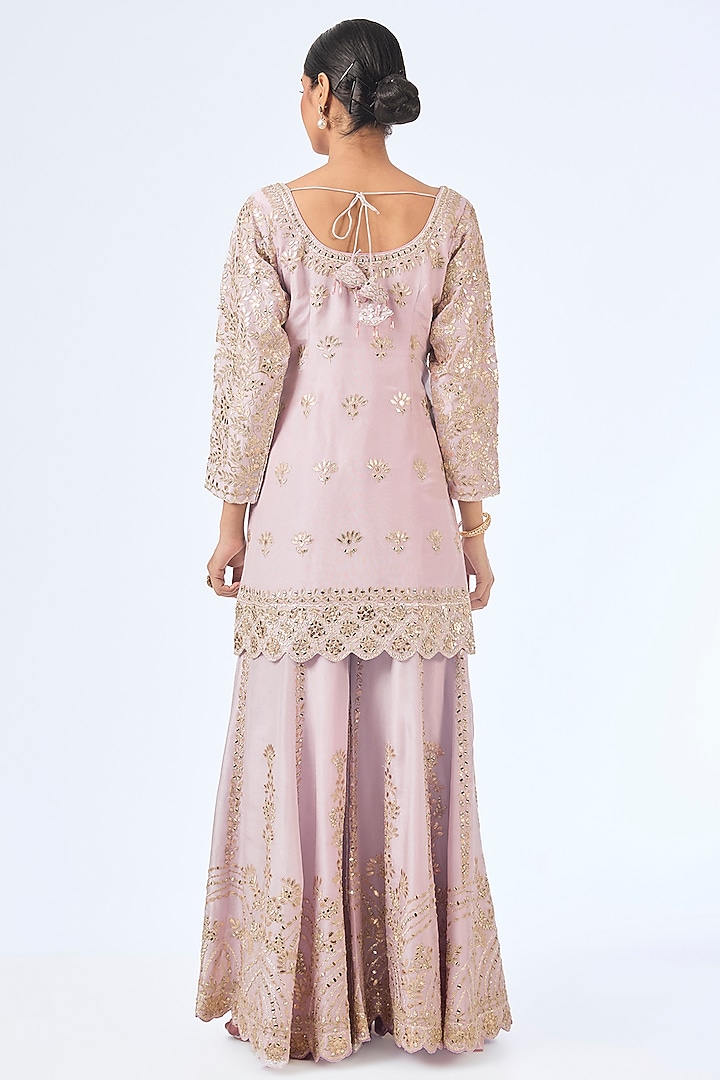 Lavender Tissue Gota Embroidered Wedding Sharara Set by Suhino at Pernia's Pop Up Shop