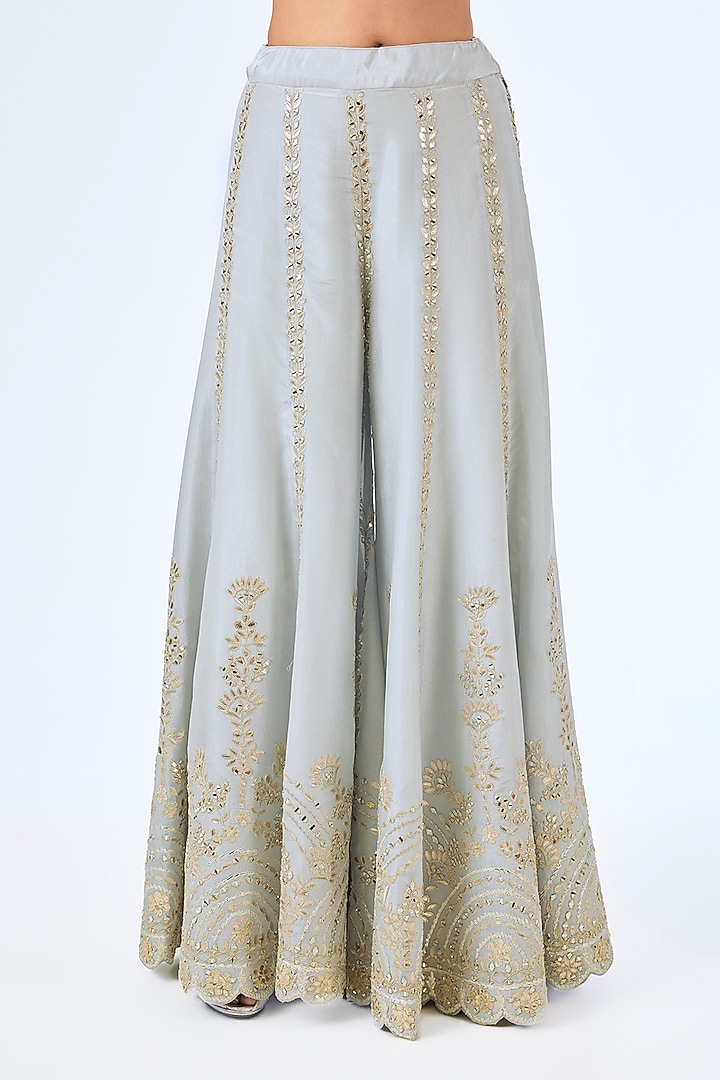 Ice Blue Tissue Gota Embroidered Wedding Sharara Set by Suhino at Pernia's Pop Up Shop