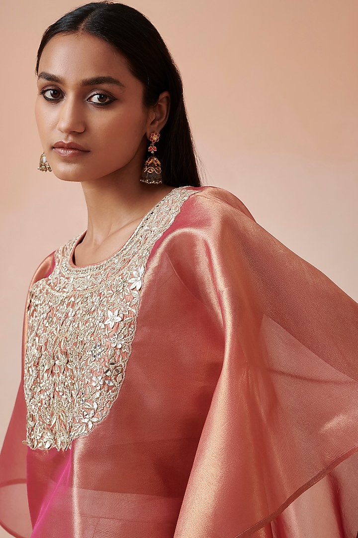 Rust Embroidered Kaftan Set by Suhino at Pernia's Pop Up Shop