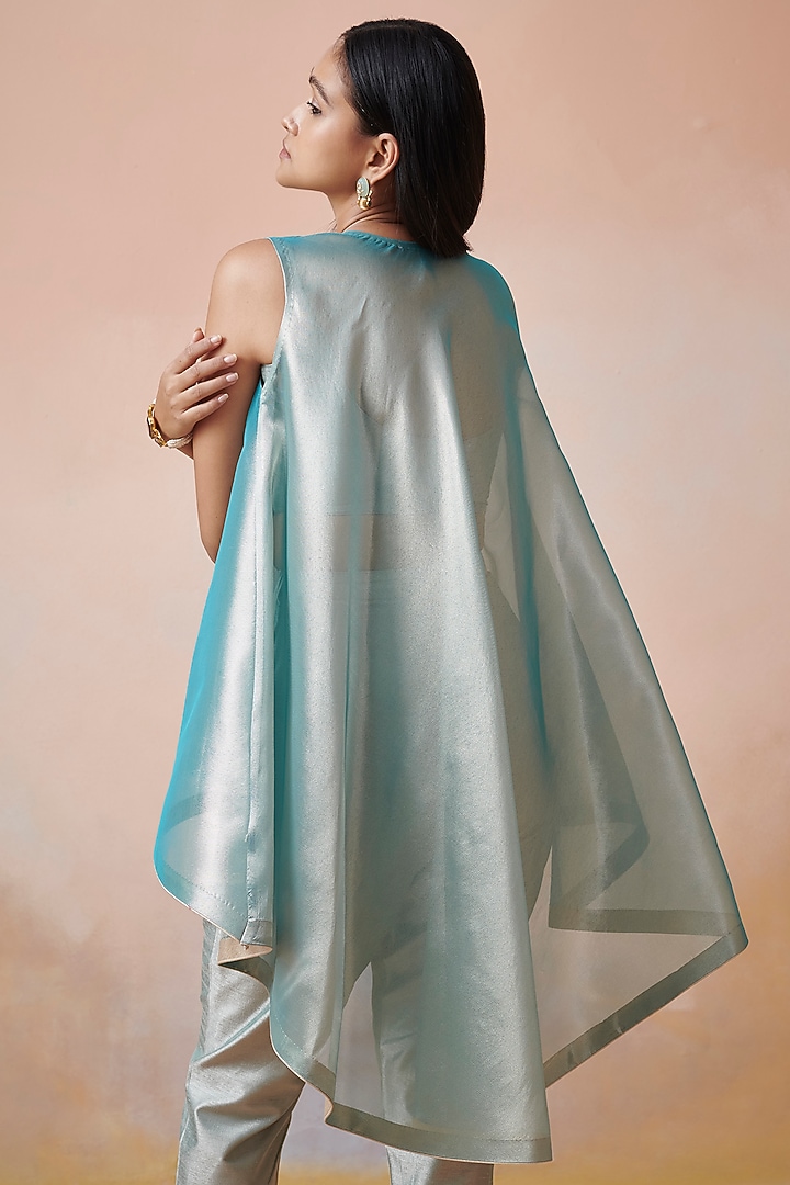 Turquoise Embroidered Co-Ord Set by Suhino at Pernia's Pop Up Shop
