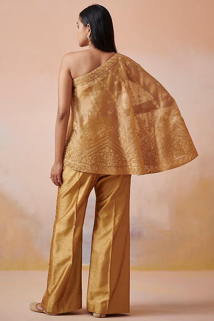 Mustard Organza Dori Work Cape Set by Suhino at Pernia's Pop Up Shop