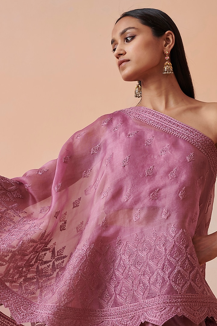Plum Organza Dori Work Cape Set by Suhino at Pernia's Pop Up Shop