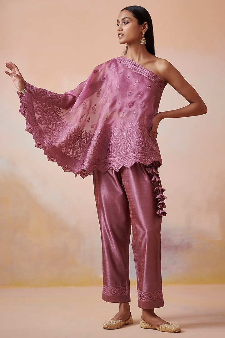 Plum Organza Dori Work Cape Set by Suhino at Pernia's Pop Up Shop