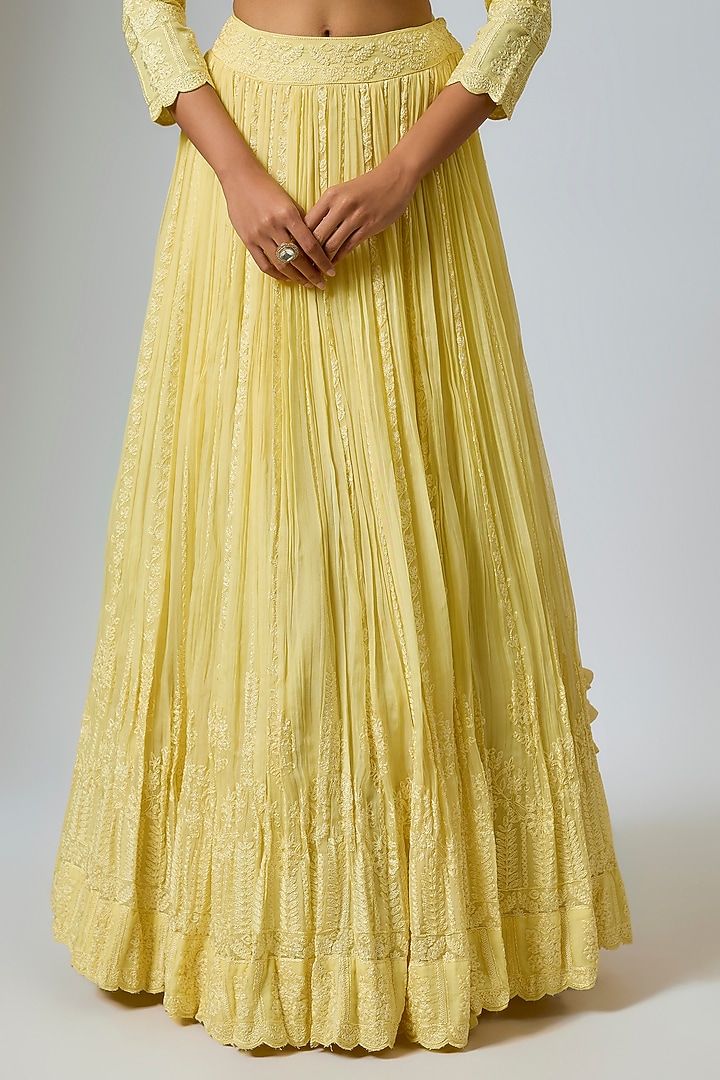 Yellow Organza Dori Work Wedding Lehenga Set by Suhino at Pernia's Pop Up Shop