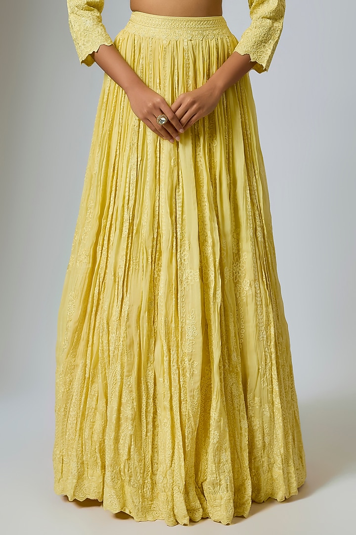 Yellow Organza Dori Work Wedding Lehenga Set by Suhino at Pernia's Pop Up Shop