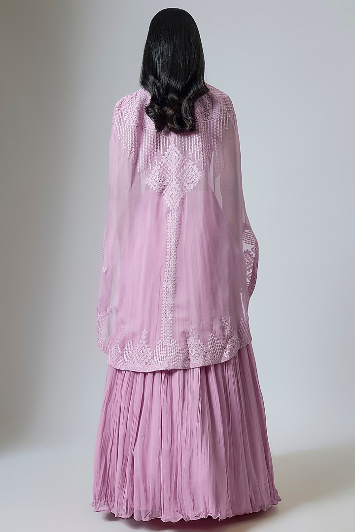 Purple Organza Dori Work Cape Set by Suhino at Pernia's Pop Up Shop