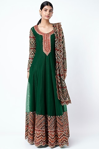 Evergreen Embroidered Anarkali Set by Suhino