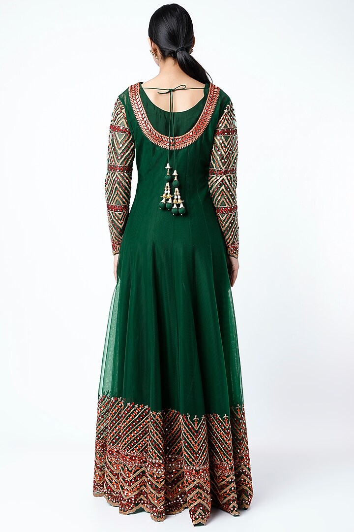Evergreen Embroidered Wedding Anarkali Set by Suhino at Pernia's Pop Up Shop