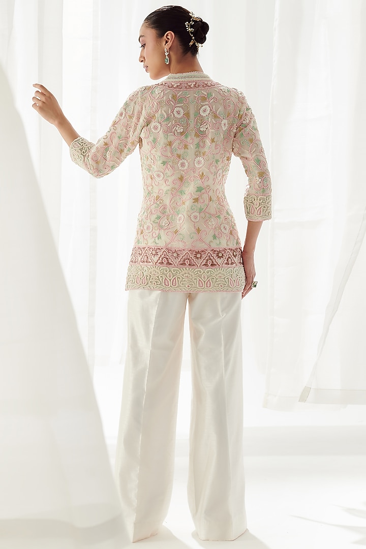 White Slub Silk Co-Ord Set by Suhino at Pernia's Pop Up Shop