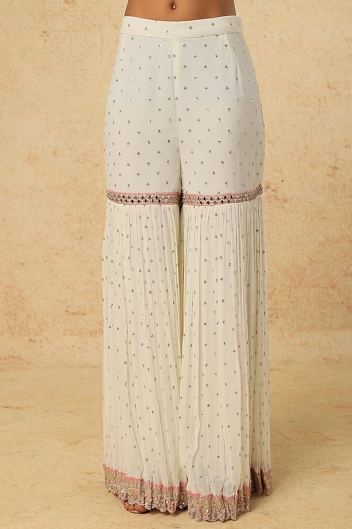 Blush Pink Silk Embroidered Gharara Set by Suhino at Pernia's Pop Up Shop