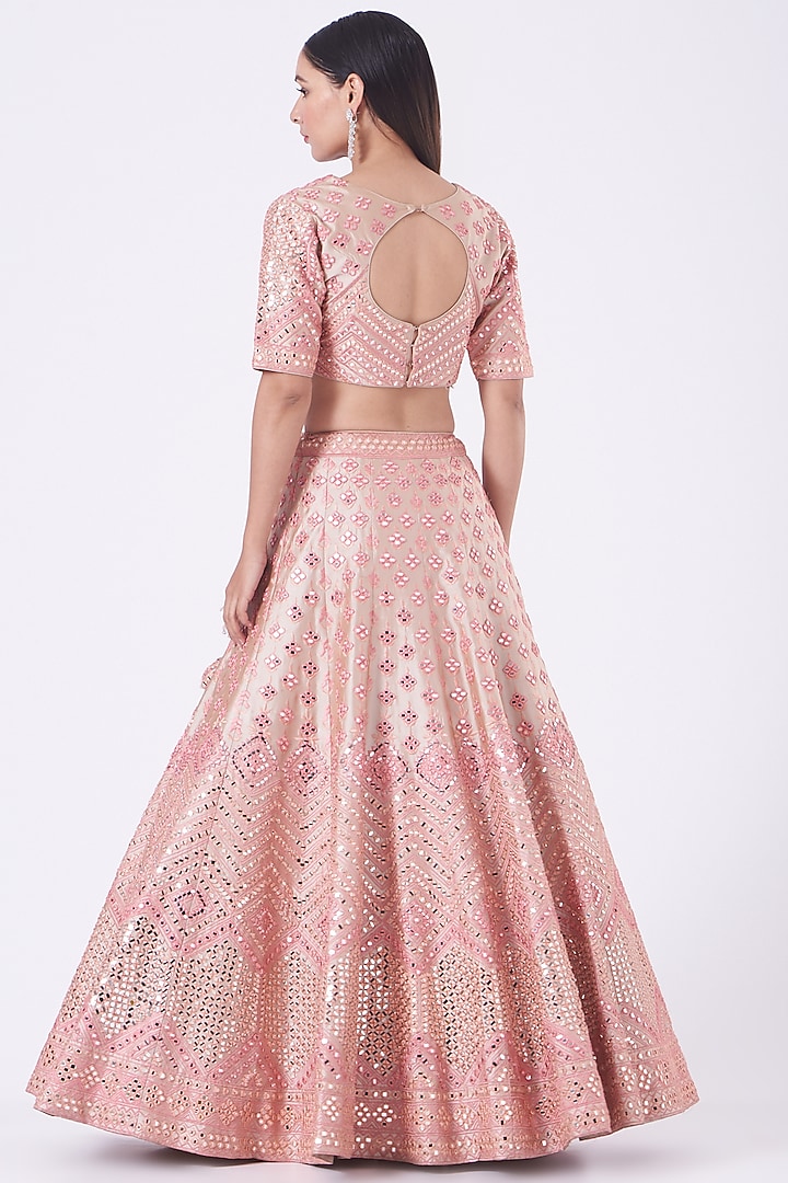 Pink Embroidered Wedding Lehenga Set by Suhino at Pernia's Pop Up Shop