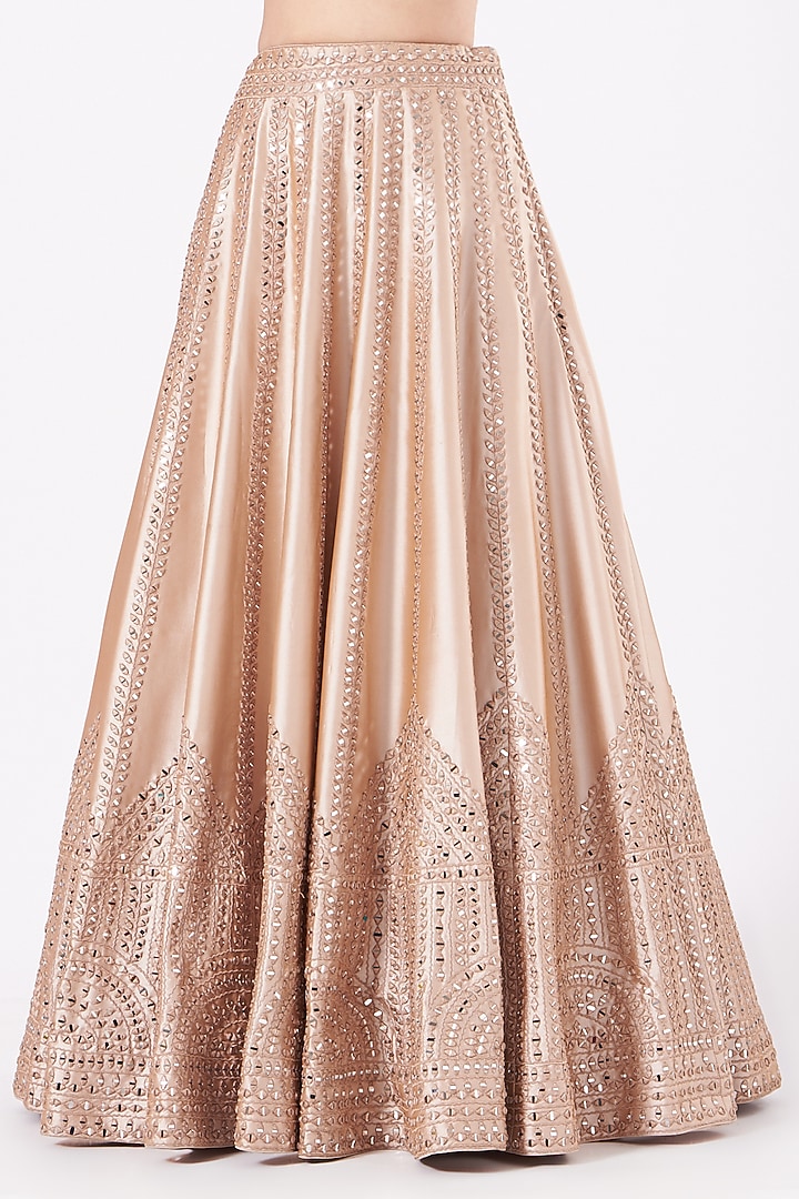 Champagne Embroidered Wedding Lehenga Set by Suhino at Pernia's Pop Up Shop